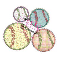 Girlie Baseball Applique Design