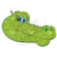 Girlie Gator Head Applique Design