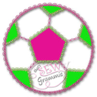 Girlie Soccer Ball Applique Design