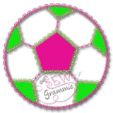 Girlie Soccer Ball Applique Design