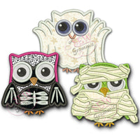 Halloween Owl Applique Design Set