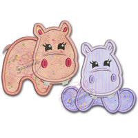 Hippo Girl Applique Design Set