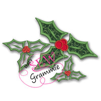Christmas Holly Applique Design