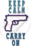 Keep Calm Carry On Applique Design