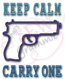 Keep Calm Carry One Applique Design