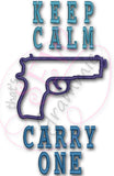 Keep Calm Carry One Applique Design