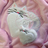 Kitty Heart Applique & Cuddler Design SET