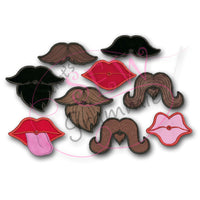 In the Hoop Lips & Mustache Lolli-Proppie SET for Valentines Day
