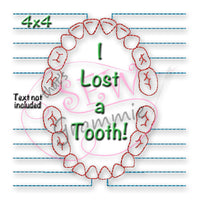 I Lost a Tooth Chart Embroidery Design