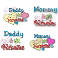 Mommy/Daddy is My Valentine Applique & Embroidery SET