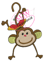 Hanging Monkey Boy Embroidery Embellishment Design