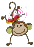 Hanging Monkey Boy Embroidery Embellishment Design