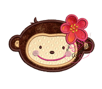 Monkey Girl Applique Dollar Design $1