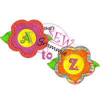 In the Hoop Monogram Flower A-Z Feltie or applique SET﻿