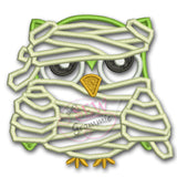 Mummy Owl Halloween Applique Design