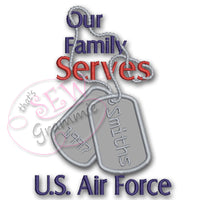 Our Family Serves Applique Design Air Force