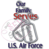 Our Family Serves Applique Design Air Force