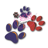 Paw Prints FILLED Embroidery Design