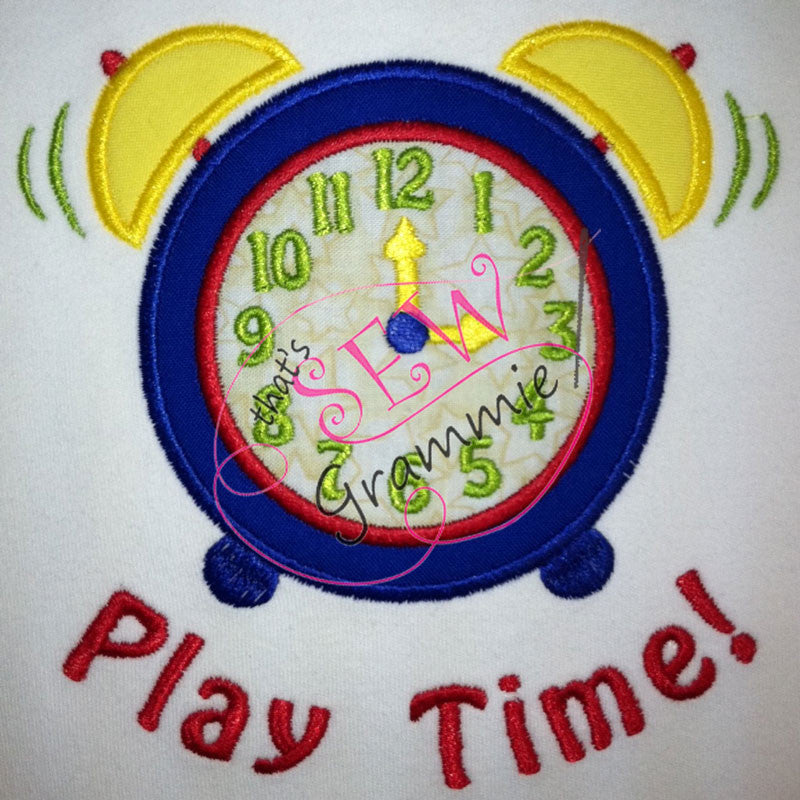Playtime Alarm Clock Applique Design | sewgrammie