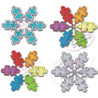 Autism Awareness Snowflake Applique
