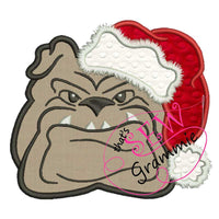 Santa Bulldog Applique Design