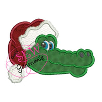 Santa Gator Head Applique Design