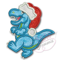 T Rex Santa Applique Design Santa-saurus T-Rex