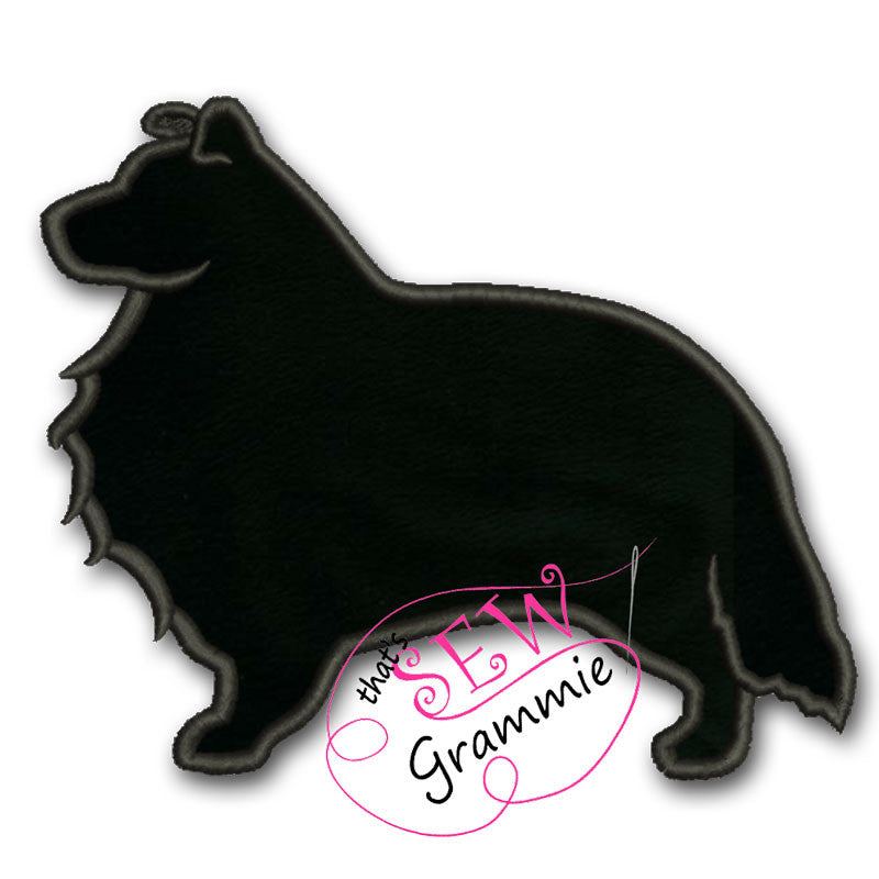 Shetland Sheepdog Silhouette Applique Design