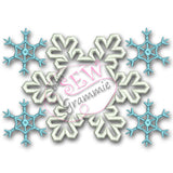 Snowflake Monogram Frame Applique Design