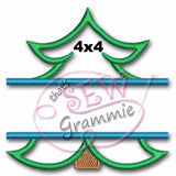 Split Christmas Tree Applique Design