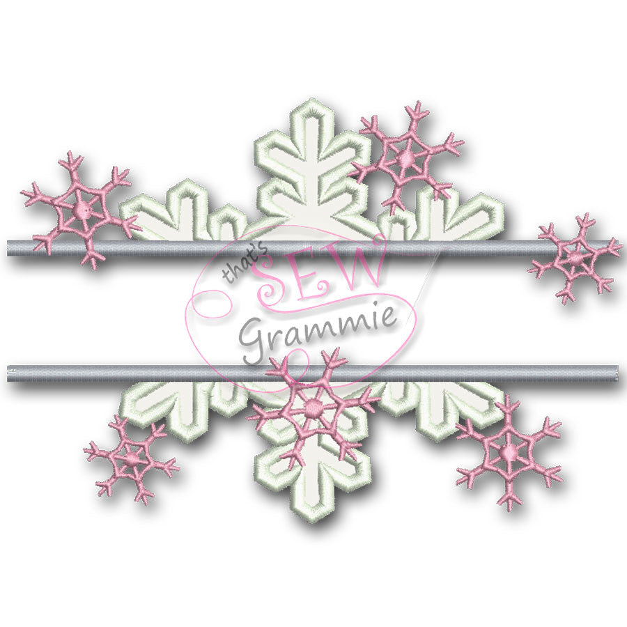Split Snowflake Applique Design