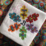 Autism Jigsaw Puzzle Snowflake Applique Design