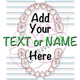 I Lost a Tooth Chart Embroidery Design