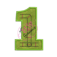 Train Track Number Applique Design ONE