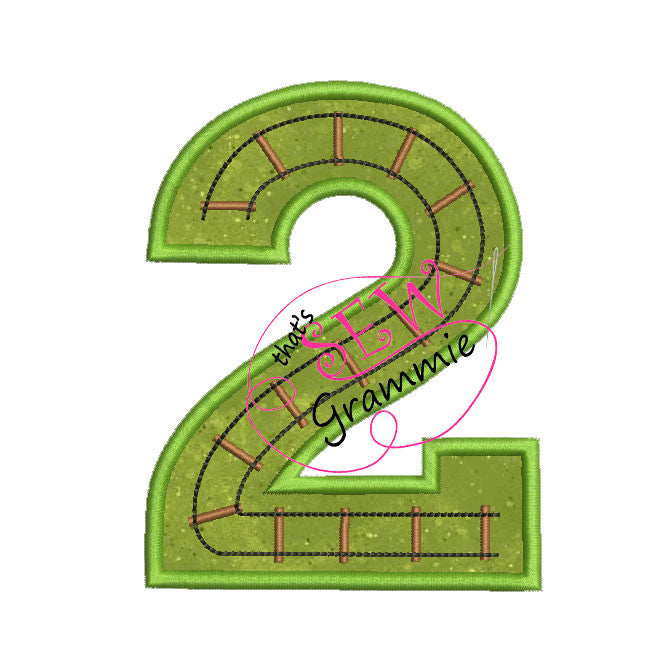 Train Track Number Applique Design TWO