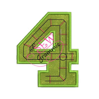 Train Track Number Applique Design FOUR