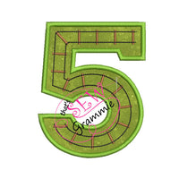 Train Track Number Applique Design FIVE