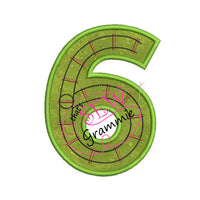 Train Track Number Applique Design SIX