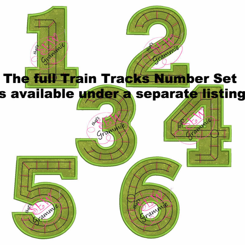 Train Track Number Applique Design TWO | sewgrammie