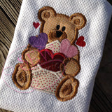 Valentine Bear Applique Design