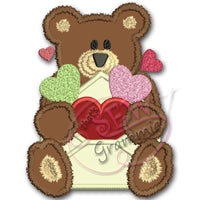 Valentine Bear Applique Design