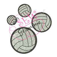Volleyball FILLED Embroidery Design