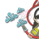Firefighter Water add on Applique Designs