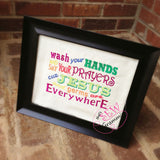 Wash your Hands Embroidery Design 5x7